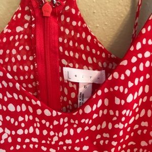 Leith XS Red & White Print Dress